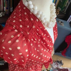 Max Studio red polka dot blouse size small